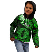 Polynesian Pride Pisces Zodiac Kid Hoodie Astrological Sign Tribal Plumeria Green Galaxy LT14 - Polynesian Pride