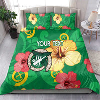 Custom Vanuatu Cricket Bedding Set 2024 Tropical Flowers Version LT14 - Polynesian Pride