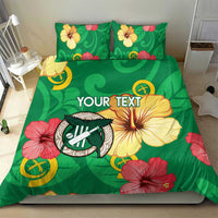 Custom Vanuatu Cricket Bedding Set 2024 Tropical Flowers Version LT14 - Polynesian Pride