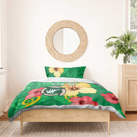 Custom Vanuatu Cricket Bedding Set 2024 Tropical Flowers Version LT14 - Polynesian Pride