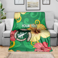 Custom Vanuatu Cricket Blanket 2024 Tropical Flowers Version LT14 - Polynesian Pride