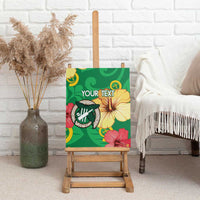 Custom Vanuatu Cricket Canvas Wall Art 2024 Tropical Flowers Version LT14 - Polynesian Pride