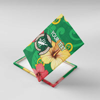 Custom Vanuatu Cricket Canvas Wall Art 2024 Tropical Flowers Version LT14 With Frame Green - Polynesian Pride