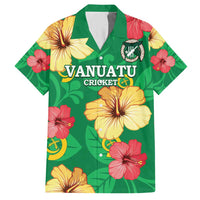 Custom Vanuatu Cricket Hawaiian Shirt 2024 Tropical Flowers Version LT14 Green - Polynesian Pride