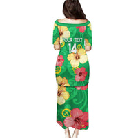 Custom Vanuatu Cricket Puletasi 2024 Tropical Flowers Version LT14 - Polynesian Pride