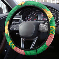 Vanuatu Cricket Steering Wheel Cover 2024 Tropical Flowers Version LT14 - Polynesian Pride