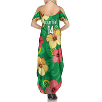 Custom Vanuatu Cricket Summer Maxi Dress 2024 Tropical Flowers Version LT14 - Polynesian Pride