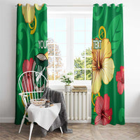 Custom Vanuatu Cricket Window Curtain 2024 Tropical Flowers Version LT14 - Polynesian Pride