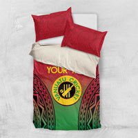 Custom Vanuatu Cricket Bedding Set 2024 Polynesian Pattern Sporty Style LT14 US Twin 172cm x 218cm Red - Polynesian Pride