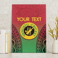 Custom Vanuatu Cricket Canvas Wall Art 2024 Polynesian Pattern Sporty Style LT14 Without Frame Red - Polynesian Pride