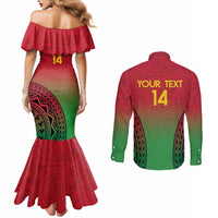 Custom Vanuatu Cricket Couples Matching Mermaid Dress and Long Sleeve Button Shirt 2024 Polynesian Pattern Sporty Style LT14 - Polynesian Pride