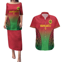 Custom Vanuatu Cricket Couples Matching Puletasi and Hawaiian Shirt 2024 Polynesian Pattern Sporty Style LT14 Red - Polynesian Pride