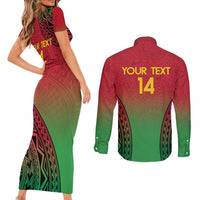 Custom Vanuatu Cricket Couples Matching Short Sleeve Bodycon Dress and Long Sleeve Button Shirt 2024 Polynesian Pattern Sporty Style LT14 - Polynesian Pride