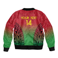 Custom Vanuatu Cricket Sleeve Zip Bomber Jacket 2024 Polynesian Pattern Sporty Style