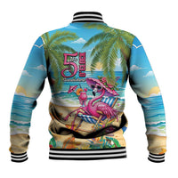 Flamingo Aloha Hawaii Baseball Jacket It's 5 OClock Somewhere Tropical Vibes LT14 - Polynesian Pride