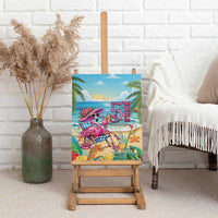 Flamingo Aloha Hawaii Canvas Wall Art It's 5 OClock Somewhere Tropical Vibes LT14 - Polynesian Pride