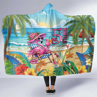 Flamingo Aloha Hawaii Hooded Blanket It's 5 O’Clock Somewhere Tropical Vibes - Polynesian Pride