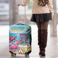 Flamingo Aloha Hawaii Luggage Cover It's 5 O’Clock Somewhere Tropical Vibes - Polynesian Pride