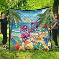 Flamingo Aloha Hawaii Quilt It's 5 O’Clock Somewhere Tropical Vibes - Polynesian Pride