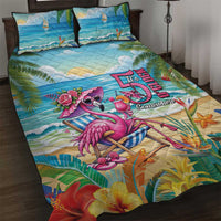 Flamingo Aloha Hawaii Quilt Bed Set It's 5 O’Clock Somewhere Tropical Vibes - Polynesian Pride