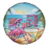 Flamingo Aloha Hawaii Spare Tire Cover It's 5 O’Clock Somewhere Tropical Vibes - Polynesian Pride