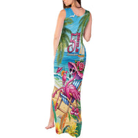 Flamingo Aloha Hawaii Tank Maxi Dress It's 5 O’Clock Somewhere Tropical Vibes - Polynesian Pride