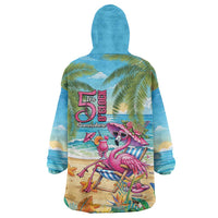 Flamingo Aloha Hawaii Wearable Blanket Hoodie It's 5 OClock Somewhere Tropical Vibes LT14 - Polynesian Pride