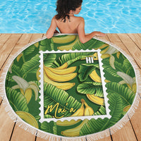 Aloha Hawaii Maia Beach Blanket Hawaiian Banana Stylized Stamp LT14 - Polynesian Pride