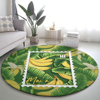 Aloha Hawaii Maia Round Carpet Hawaiian Banana Stylized Stamp LT14 - Polynesian Pride