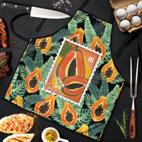 Aloha Hawaii Mikana Apron Hawaiian Papaya Stylized Stamp LT14 Green - Polynesian Pride