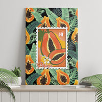 Aloha Hawaii Mikana Canvas Wall Art Hawaiian Papaya Stylized Stamp LT14 - Polynesian Pride