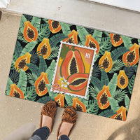 Aloha Hawaii Mikana Rubber Doormat Hawaiian Papaya Stylized Stamp LT14 - Polynesian Pride