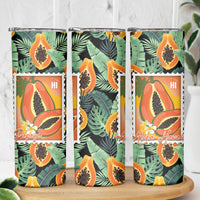 Aloha Hawaii Mikana Skinny Tumbler Hawaiian Papaya Stylized Stamp LT14 - Polynesian Pride