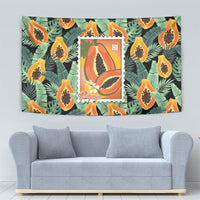 Aloha Hawaii Mikana Tapestry Hawaiian Papaya Stylized Stamp LT14 - Polynesian Pride