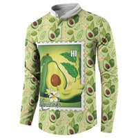 Aloha Hawaii Avocado Button Sweatshirt Hawaiian Fruit Stylized Stamp LT14 - Polynesian Pride