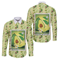 Aloha Hawaii Avocado Family Matching Off Shoulder Maxi Dress and Hawaiian Shirt Hawaiian Fruit Stylized Stamp LT14 Dad's Shirt - Long Sleeve Green - Polynesian Pride