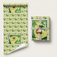 Aloha Hawaii Avocado Wrapping Paper Hawaiian Fruit Stylized Stamp LT14 58" × 23" Green - Polynesian Pride