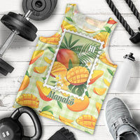 Aloha Hawaii Manako Palaka Motifs Men Tank Top Hawaiian Mango Stylized Stamp LT14 - Polynesian Pride
