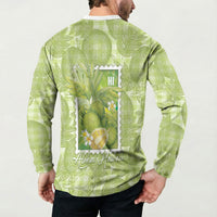 Aloha Hawaii Ulu Palaka Motifs Button Sweatshirt Hawaiian Breadfruit Stylized Stamp LT14 - Polynesian Pride