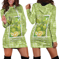 Aloha Hawaii Ulu Palaka Motifs Hoodie Dress Hawaiian Breadfruit Stylized Stamp LT14 - Polynesian Pride