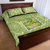 Aloha Hawaii Ulu Palaka Motifs Quilt Bed Set Hawaiian Breadfruit Stylized Stamp LT14 - Polynesian Pride