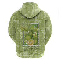 Aloha Hawaii Ulu Palaka Motifs Zip Hoodie Hawaiian Breadfruit Stylized Stamp LT14 - Polynesian Pride