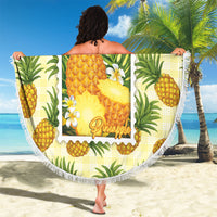 Aloha Hawaii Hala Kahiki Palaka Motifs Beach Blanket Hawaiian Pineapple Stylized Stamp LT14 - Polynesian Pride