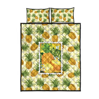 Aloha Hawaii Hala Kahiki Palaka Motifs Quilt Bed Set Hawaiian Pineapple Stylized Stamp LT14 - Polynesian Pride