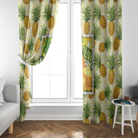 Aloha Hawaii Hala Kahiki Palaka Motifs Window Curtain Hawaiian Pineapple Stylized Stamp LT14 - Polynesian Pride