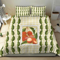 Aloha Hawaii Rambutan Palaka Motifs Bedding Set Hawaiian Fruit Stylized Stamp LT14 - Polynesian Pride