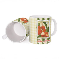 Aloha Hawaii Rambutan Palaka Motifs Ceramic Mug Hawaiian Fruit Stylized Stamp LT14 - Polynesian Pride