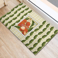 Aloha Hawaii Rambutan Palaka Motifs Rubber Doormat Hawaiian Fruit Stylized Stamp LT14 - Polynesian Pride