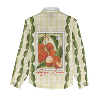 Aloha Hawaii Rambutan Palaka Motifs Women Casual Shirt Hawaiian Fruit Stylized Stamp LT14 - Polynesian Pride