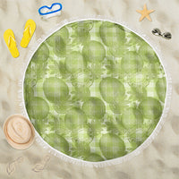 Omaomao Hawaii Breadfruit Palaka Motifs Beach Blanket LT14 One Size 150cm Green - Polynesian Pride